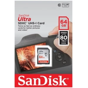 SanDisk 64GB Ultra SDXC SD Card Class 10 UHS-I Memory card 80MB/S For Camera-UK - Picture 1 of 3