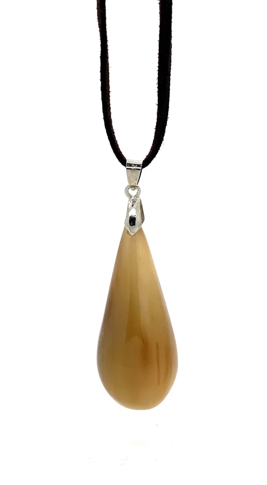 camilieri Horn Anhänger Hornanhänger natur braun beige Tropfen NEU - Bild 1 von 1