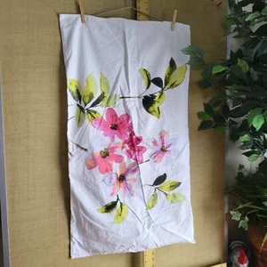 Studio D Pillow Sham 20 x 36 White Pink Purple Watercolor Flowers Button Close - Picture 1 of 7