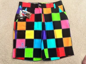 Loudmouth Men's HollyWoody Squares Golf Shorts - Size 30/32 - New  (6142) - Picture 1 of 6