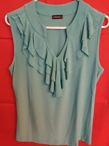 Women Short Sleeves Blouse Green Color brand Cocomo- 100 % Polyester - Bild 1 von 3