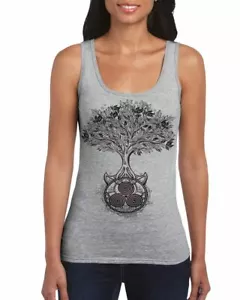 Celtic Spiral Tree of Life Women's Vest Tank Top - Druid Wicca Pagan - Picture 1 of 4