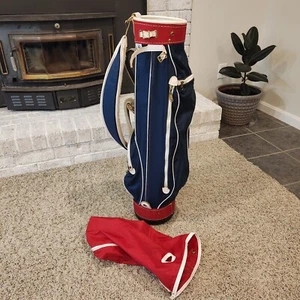 Ron Miller Pro Only Red/White/Blue Golf Bag - 3-Way Divider - Rain Cover - 35 in - Picture 1 of 21