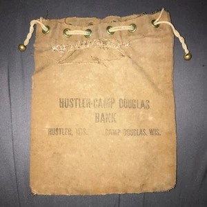 Camp Douglas Hustler Bank Coin Money Bag Canvas Hustler Wisconsin Rare - Picture 1 of 6
