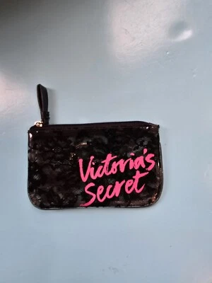 Porta-cartões feminino Victoria's Secret preto floral renda impermeável - Imagem 1 de 4