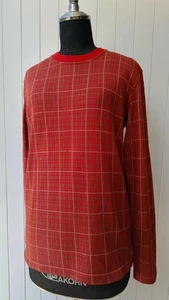 AAR Yohji Yamamoto design studio red plaid sweater ladies M - Picture 1 of 12
