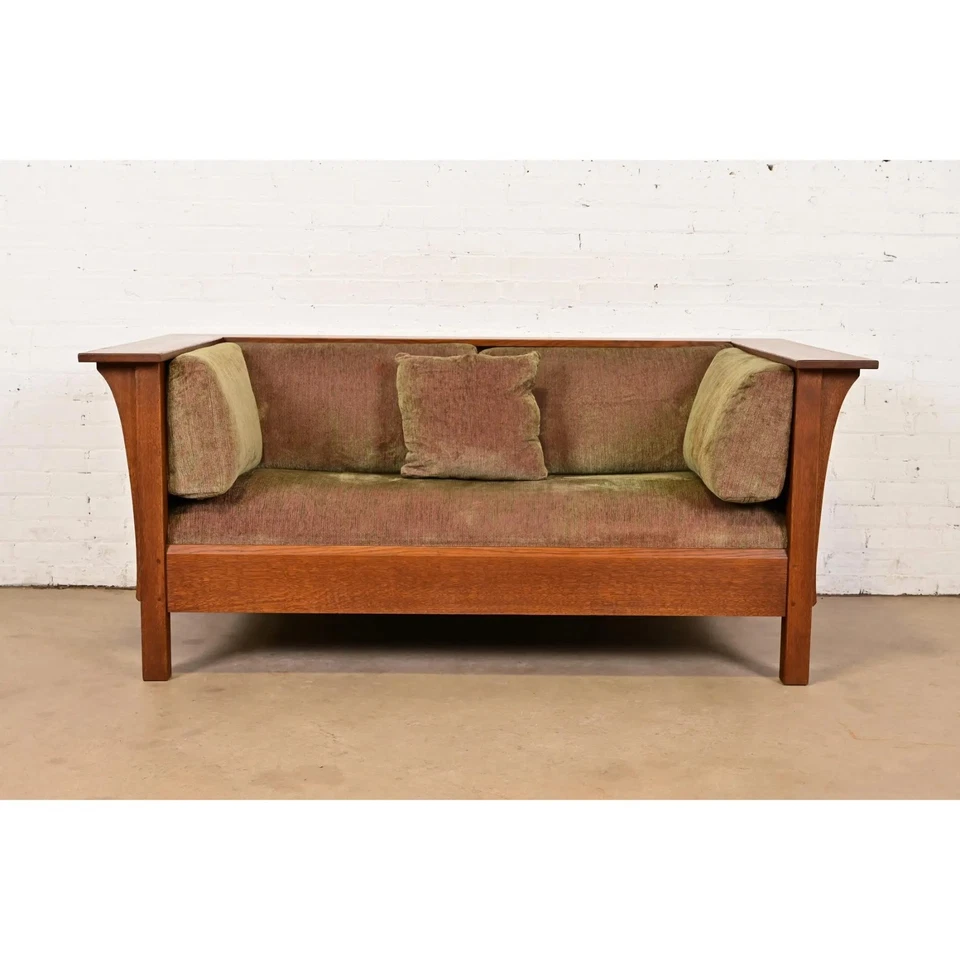 Stickley Mission Oak Arts and Crafts Settle Sofa or Loveseat - Image 1 of 4