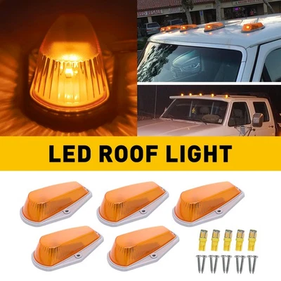 5Pcs For FORD F150 F350 Roof F250 1973-1997 Top Cab Lights Amber Marker Lights - Image 1 of 4