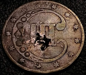 Estate Antique Rare United States 🇺🇸 3 Cent Silver Piece Date 1853 Toned Coin - Picture 1 of 2