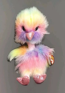 TY'S BEANIE BOOS COLLECTION ASHA, A RAINBOW COLORED OSTRICH PLUSH TOY - Picture 1 of 13
