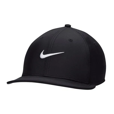 Nike Pro Cap Structured Round Bill Hat Flat Bill Snapback Black S/M FJ0437-010