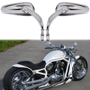 Motorcycle Chrome Rearview Mirrors Custom For Harley Davidson Street Glide V-Rod - Picture 1 of 12