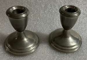 Vintage Empire Pewter Weighted Candlesticks 780 Vintage 2 Candlesticks - Picture 1 of 4