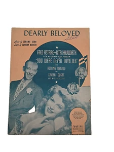 Vtg Sheet Music Dearly Beloved 1942 Fred Astaire Hayworth  Mercer Jerome Kern - Picture 1 of 6