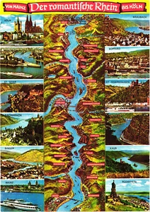 Postcard: The romantic journey of the Rhine River from Mainz - Cologne , Germany - Picture 1 of 2
