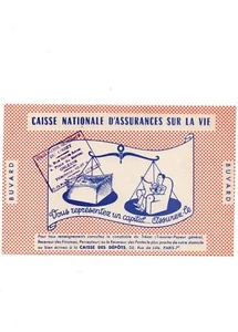 BUVARD / BLOTTING PAPER CAISSE NATIONALE D"ASSURANCE SUR LA VIE / LIFE INSURANCE - Imagen 1 de 2