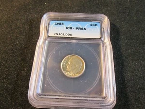 1956 ROOSEVELT DIME PROOF RARE DDO FS-101 ICG PR65 1701 - Picture 1 of 4
