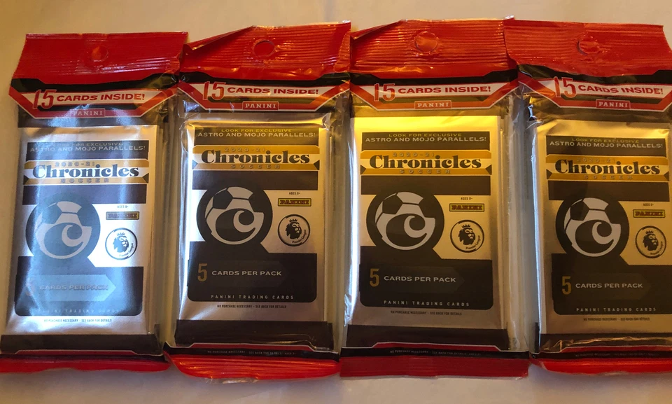 Panini Soccer Chronicles 2020-21 Cello Pack of 15 Sports Trading Cards (Contains 3 Packs, Every Pack Contains 5 Cards)