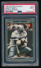 Emmitt Smith 1990 Action Packed Rookie Update #34 PSA 9 Cowboys