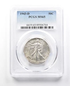 1943-D Walking Liberty Half Dollar FS-101 DDO MS65 PCGS *3064 - Picture 1 of 3