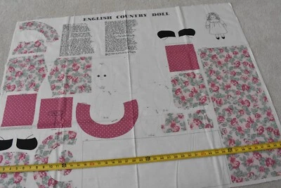 Panel artesanal de muñeca de campo inglesa rosa y verde 34" x 45", resortes, P8597 Foto 1 de 4