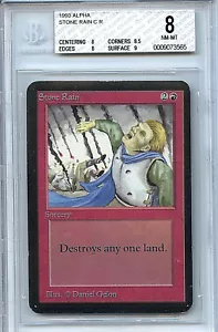 MTG Alpha Stone Rain BGS 8.0 (8) NM/MT Card Magic Amricons 3565 - Picture 1 of 2