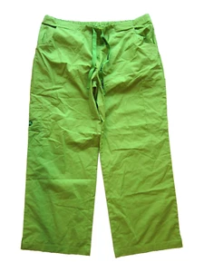 NWT Crocs Medical Apparel Neon Green Cotton Cargo Nursing Scrub Pant Women XL - Picture 1 of 7