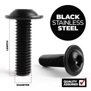 Brida de botón de enchufe de acero inoxidable negro M5 M6 M8 - Imagen 1 de 1