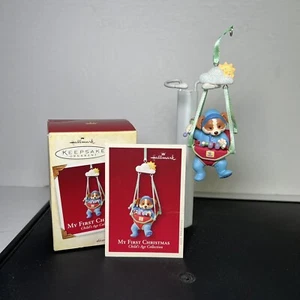 Hallmark My First Christmas Baby Boy in Bouncy Chair Ornament with Box - Picture 1 of 5