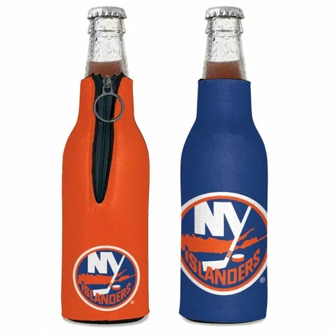 NEW YORK ISLANDERS BOTTLE HOLDER COOZIE KOOZIE COOLER WITH ZIPPER NHL LICENSED Cover