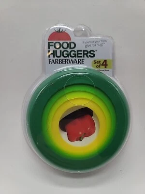 Farberware Food Huggers Reusable Silicone Food Savers Set of 4 Assorted - Imagem 1 de 4
