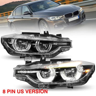 Faros LED borde plateado sin AFS para BMW Serie 3 F30 320i 340i 330i 2016-2019 Foto 1 de 4