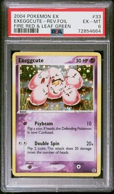 Pokemon Card Exeggcute 33/112 Reverse Holo EX Fire Red & Leaf Green PSA 6 EX-MT - Image 1 of 2