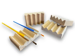 2 soportes para pinceles - hechos de madera de aliso rojo natural - orgullosamente hechos en EE. UU. - Imagen 1 de 4