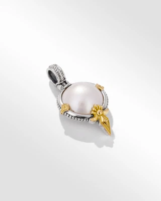 Konstantino Muse Silver and 18K Gold Round Cultured Pearl Pendant Retail: $510 - Image 1 of 3