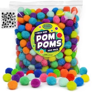 Carl Kay 300 Stück 250 1 Zoll Pom Poms 50 Googly Eyes - Basteln Pom Pom Kugeln - Bild 1 von 7