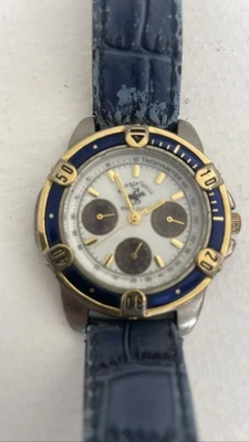 Reloj cronógrafo Beverly Hills Polo Club para hombre dorado azul bisel cuarzo Foto 1 de 4