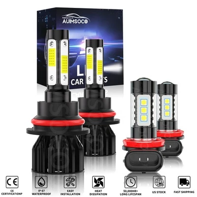 For Nissan Frontier 2005-2018 Combo 6000K LED Headlight Hi-Low + Fog Light Bulbs - Image 1 of 4