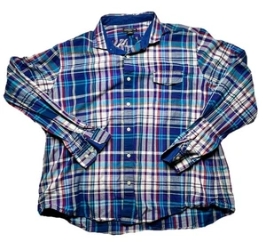 Claiborne Slim Fit mehrfarbig lila kariertes Button Down Hemd - Herren XXL - Bild 1 von 4