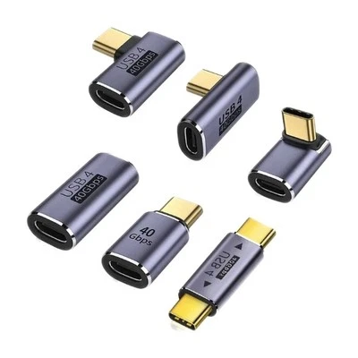 USB4 USB-C 4k OTG Adapter 90°Winkel Stecker Buchse für Monitor Macbook Laptop - Bild 1 von 4