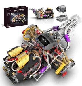 Kit de construcción de motor V8 que funciona, construye tu propio modelo de motor con spray y luces - Imagen 1 de 6
