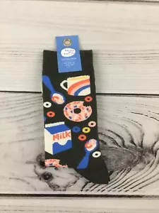 NWT Yellow Owl Workshop Men’s Cotton Crew Socks OS Breakfast Eggs Bacon Cereal - Picture 1 of 12