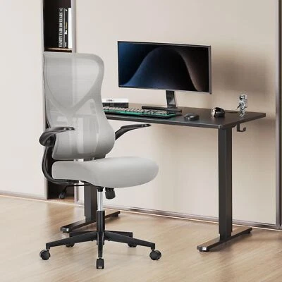 人体工学高靠背办公椅带轮子可调节网眼办公电脑椅 — 第 1/4 张图片