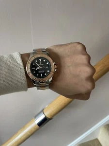 Men Watch Rose Gold submarine Date Quartz with Black Dial and Waterproof luxury - Picture 1 of 9