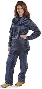 Ladies Waterproof Suit Jacket & Trousers Rain Set Womens Girls Womans Female - Picture 1 of 3