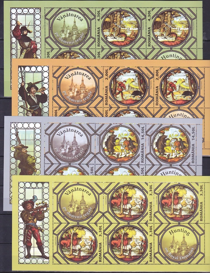 SELLOS DE RUMANIA 2015 Castillo de Peles Hojas de Caza Real MNH Foto 1 de 1