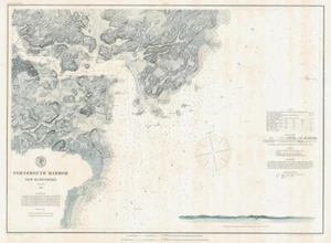 1876 Nautical Map of Portsmouth Harbor New Hampshire - Picture 1 of 1