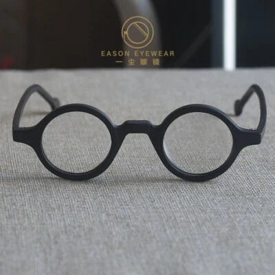 Men round acetate frame eye glasses matte black round eyeglasses women glasses - Image 1 of 4