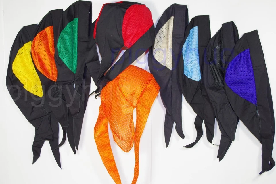 Gorra calavera sombrero do du doo trapo con orificios de aire de enfriamiento banda elástica para sudor EE. UU. + colores Foto 1 de 1