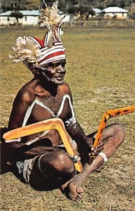 Australien - Australische Aborigines mit Bumerangs - Publ. Murfett Publ. 157 - Bild 1 von 2